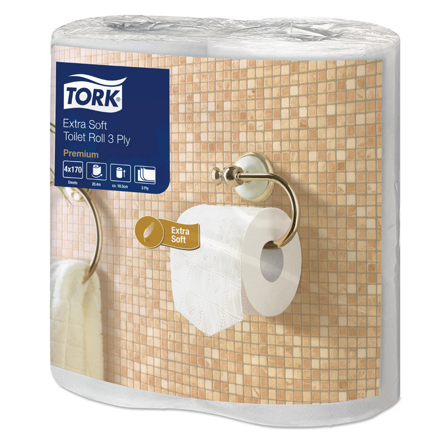 100170 Tork Extra Soft Toilet Roll 3 Ply - Case of 40
