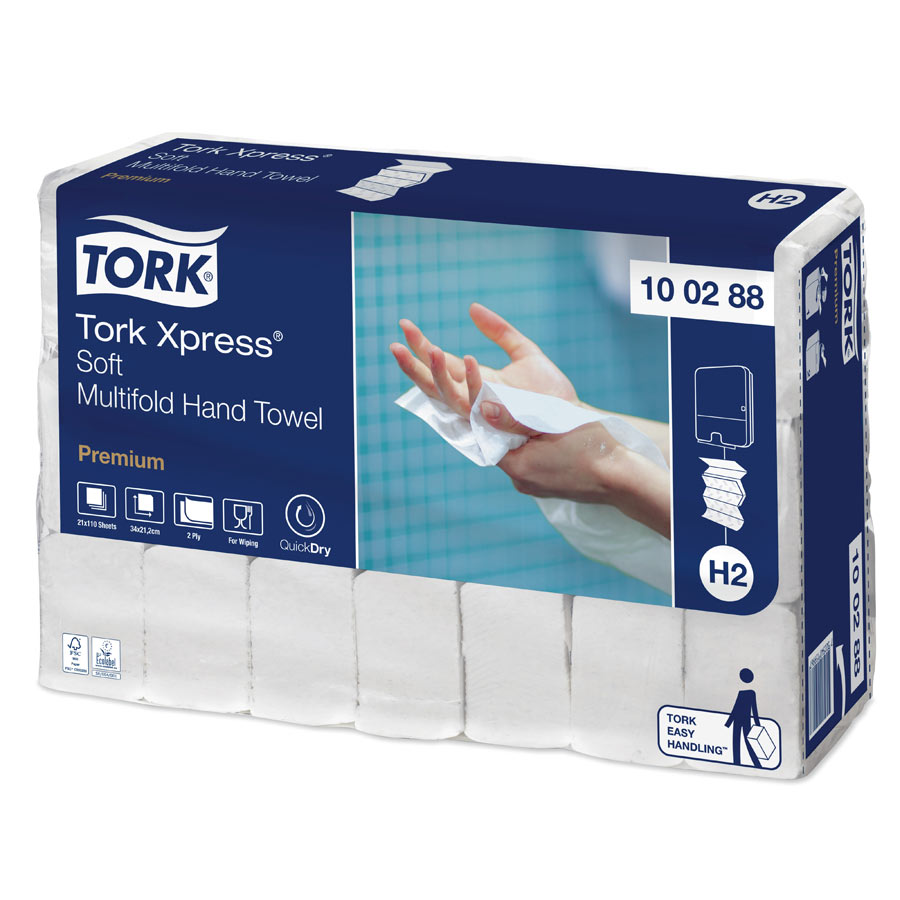 100288 Tork Xpress Soft Multifold Hand Towel 2 Ply - Case of 2856