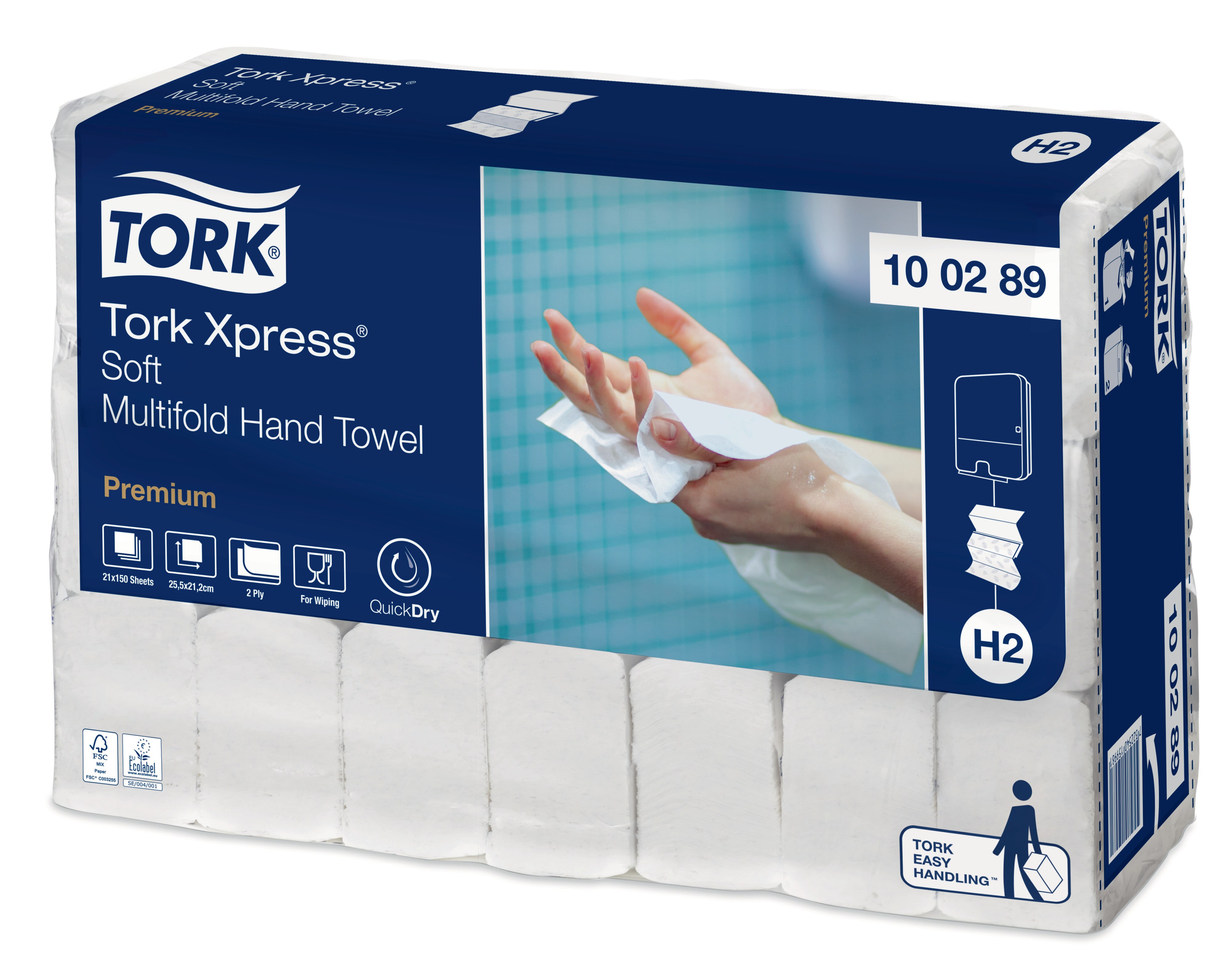 Tork Xpress Soft Multifold Hand Towel - Case of 21x150 Sheets - 100289