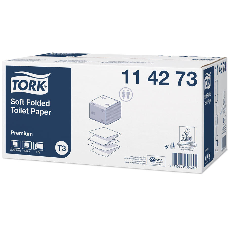 114273 Tork Soft Folded Toilet Paper 2 Ply - Case of 7560