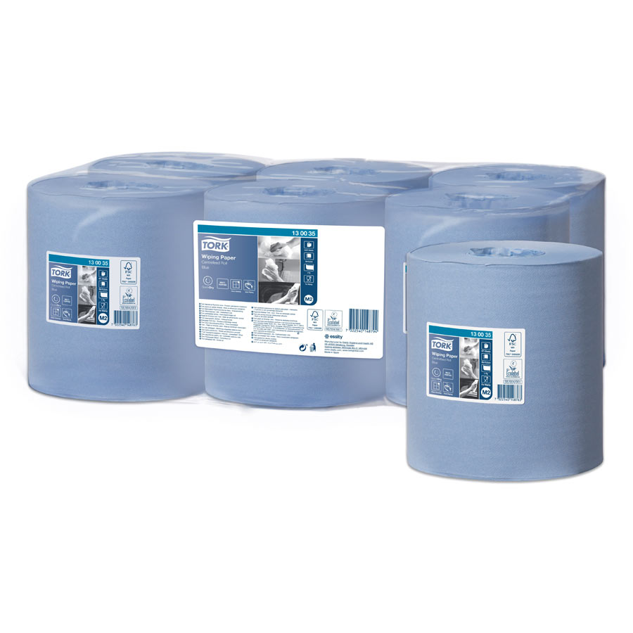 Tork Centrefeed Wiping Paper - Blue Case of 6