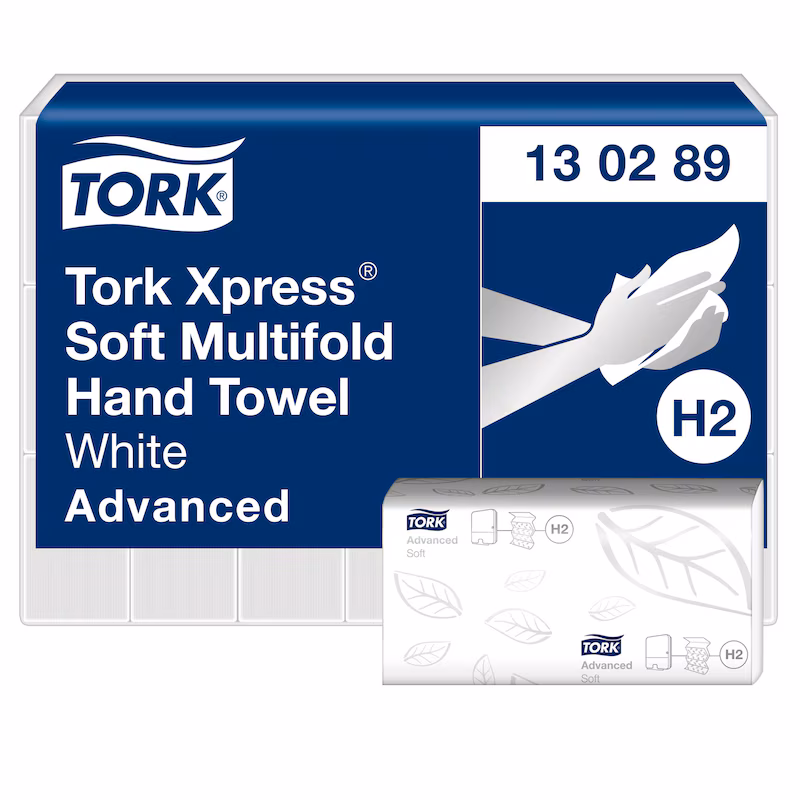 Tork Xpress® 130289 H2 Soft Multifold White Paper Hand Towels - 2 Ply, Case of 21 x 180 Sheets