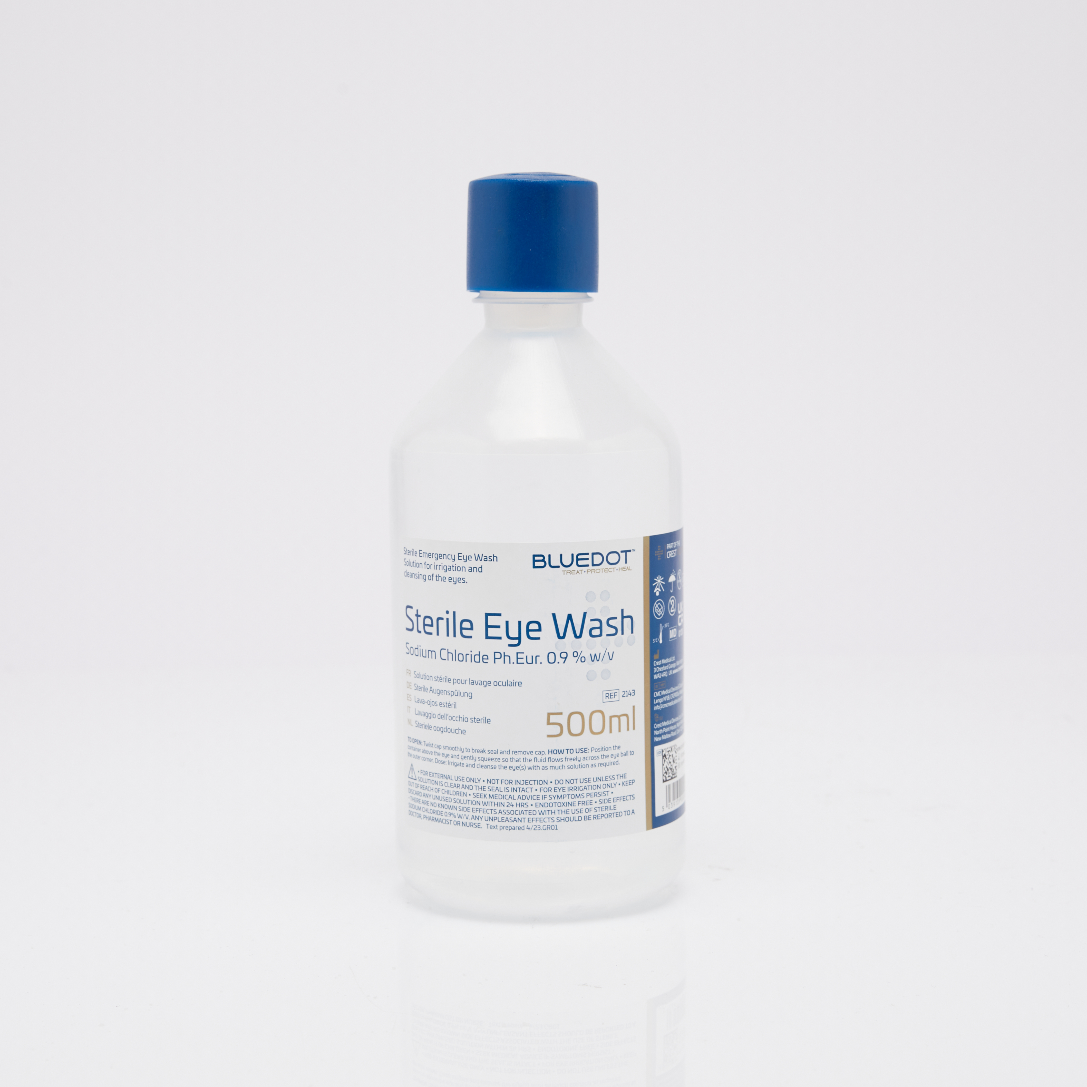 Blue Dot Eye Wash Solution In Round Bottle - 500ml