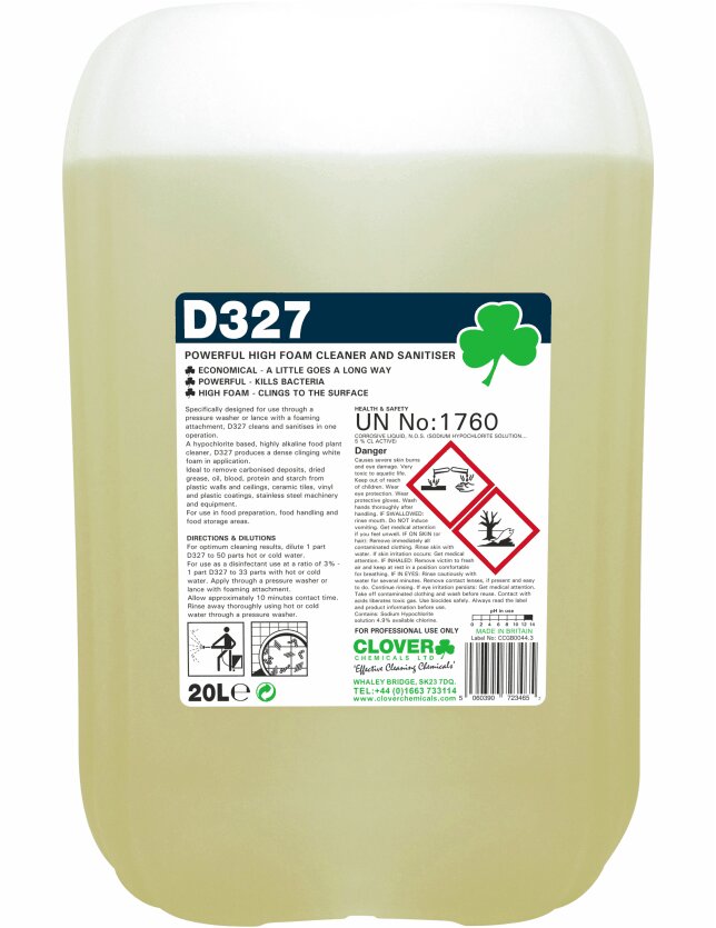 D327 - High Foam Cleaner and Disinfectant 20L
