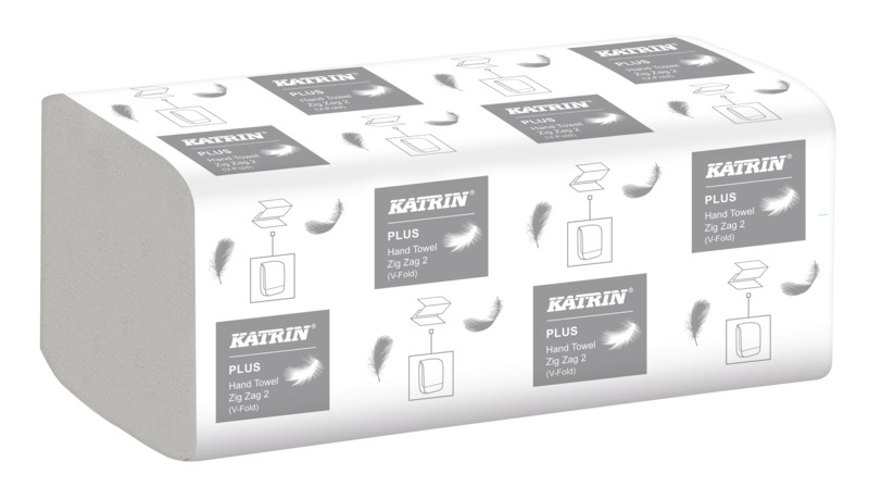 Katrin Plus Hand Towel (Zig Zag 2 Handy Pack) Case of 4000 Towels (35311)