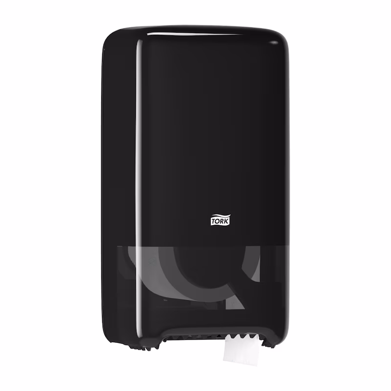 Tork® 557508 T6 Twin Mid-Size Toilet Roll Dispenser - Black