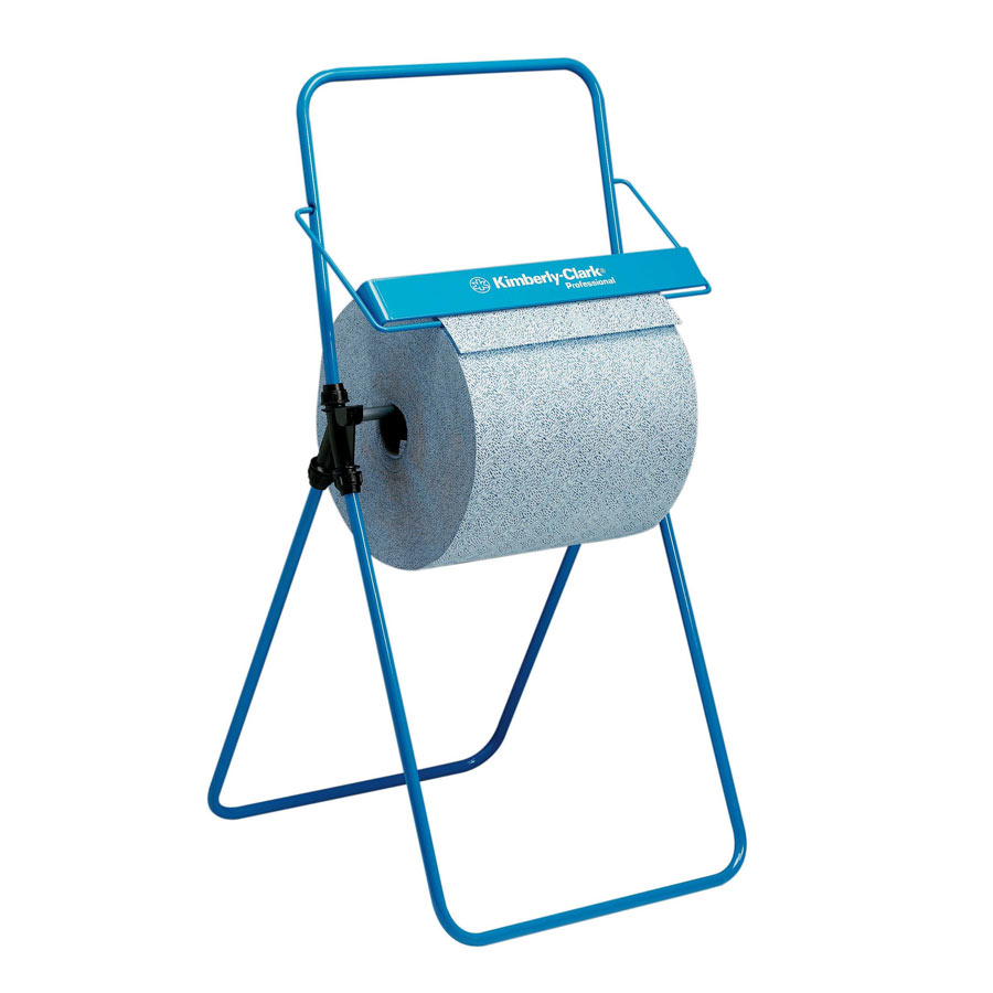 Kimberly-Clark Professional Floor Standing Large Roll Wiper Dispenser 6154 - 1 x Blue Portable Dispenser