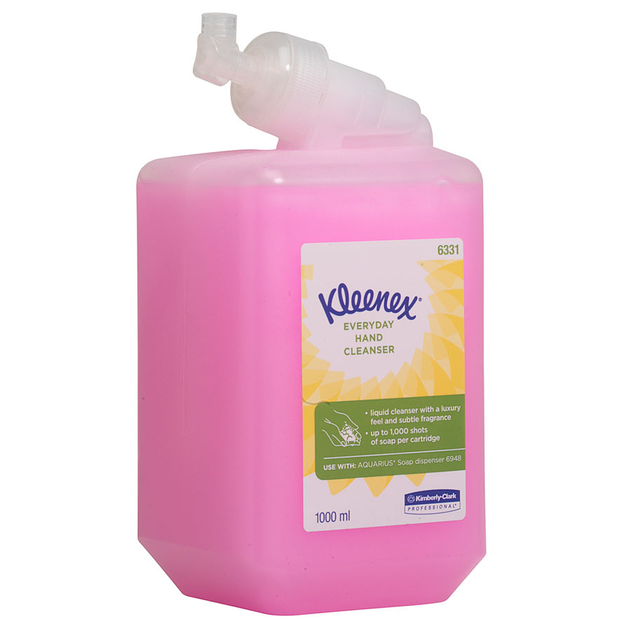 Kleenex Everyday Use Hand Cleanser 6331 - Pink Hand Wash - 6 x 1 Litre Hand Wash Refills (6 Litre total)
