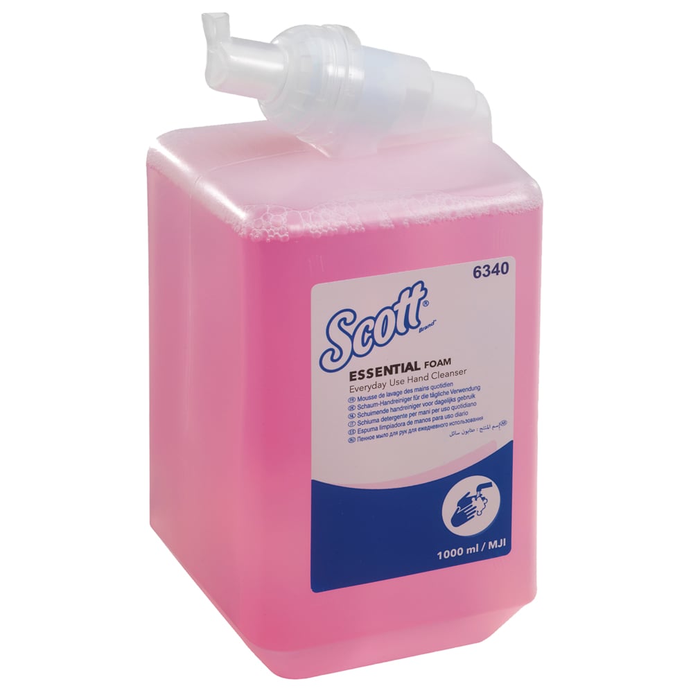 Scott Essential Foam Everyday Use Hand Cleanser 6340 - Scented Foaming Hand Wash - 6 x 1 Litre Pink Hand Wash Refills (6 Litre total)