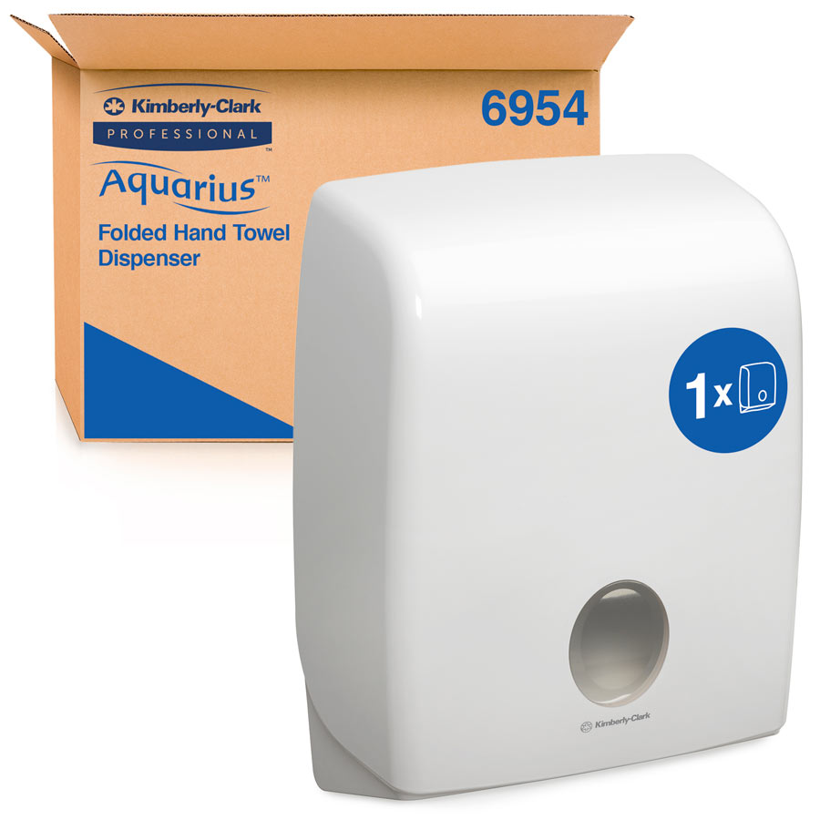 Aquarius C Fold Hand Towel Dispenser 6954 - 1 x White Paper Towel Dispenser