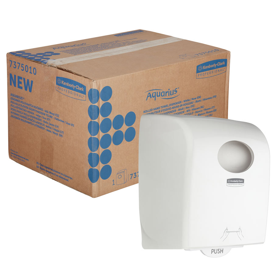Aquarius Rolled Hand Towel Dispenser 7375 - 1 x White Paper Towel Dispenser