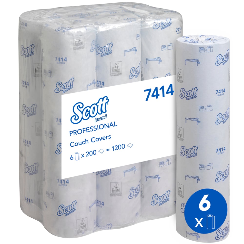 Scott Extra Couch Cover (51W) 7414 - 6 rolls x 200 blue, 2 ply sheets