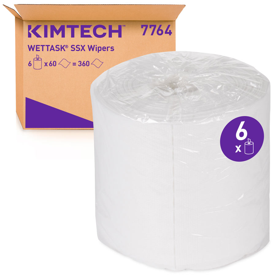 Kimtech Wettask SXX Wipers 7764 - 60 white sheets per refill (case contains 6 refills)