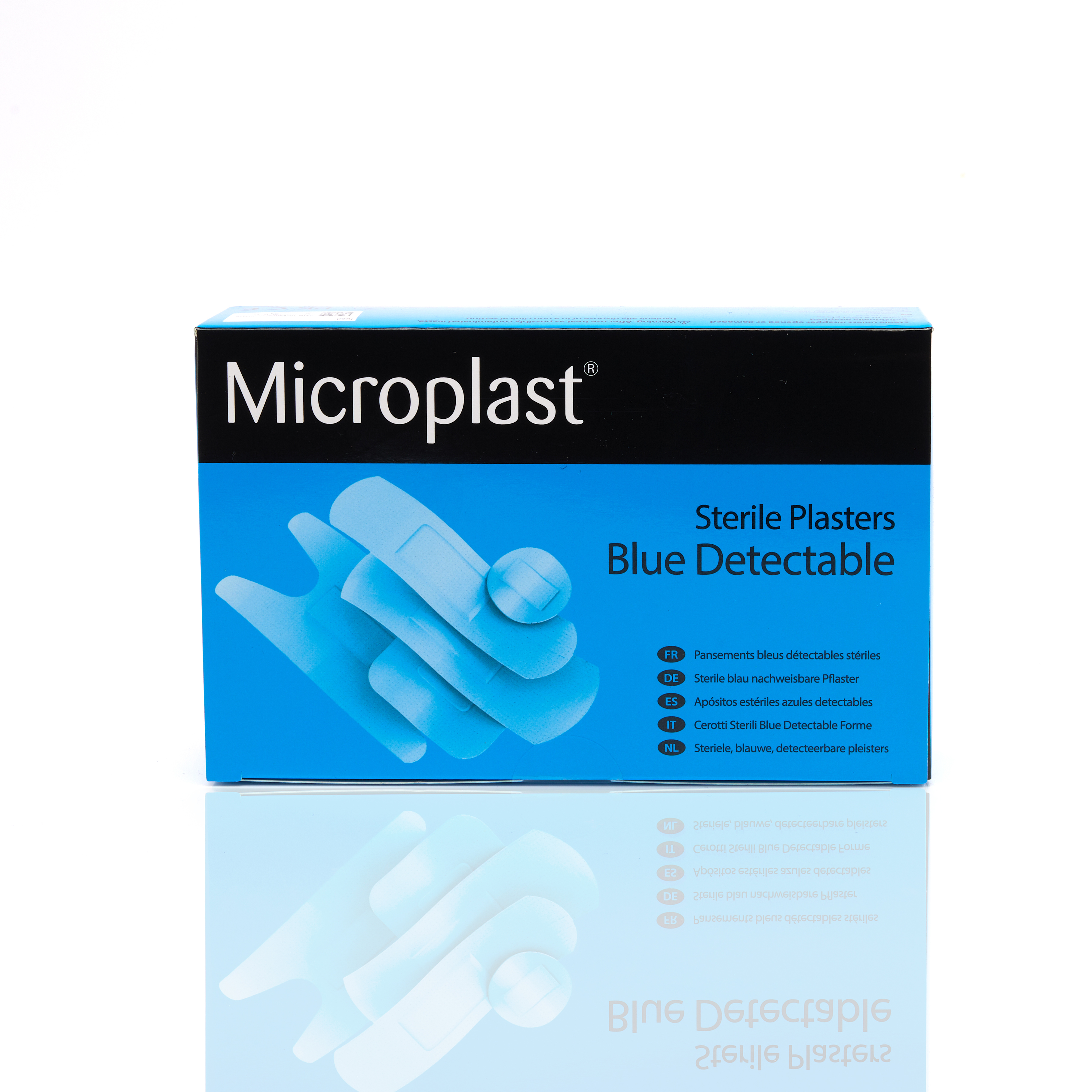 Microplast Assorted Blue Detectable Plasters - Box of 100