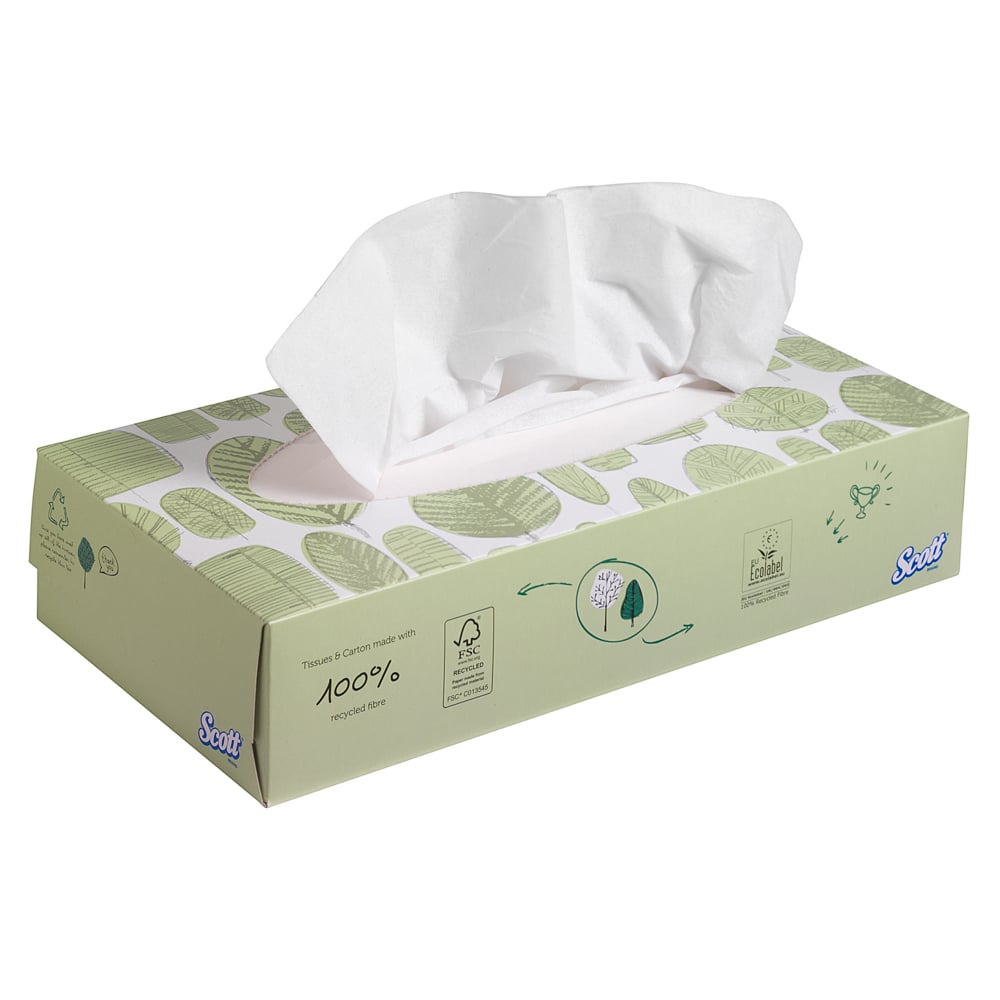 Scott Facial Tissues 8837 - White,  2 ply,  21x100 (2,100 sheets)