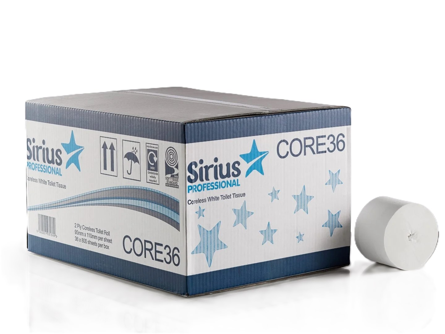 CORE36 - Coreless Toilet Rolls - 2 Ply Case of 36 x 88m