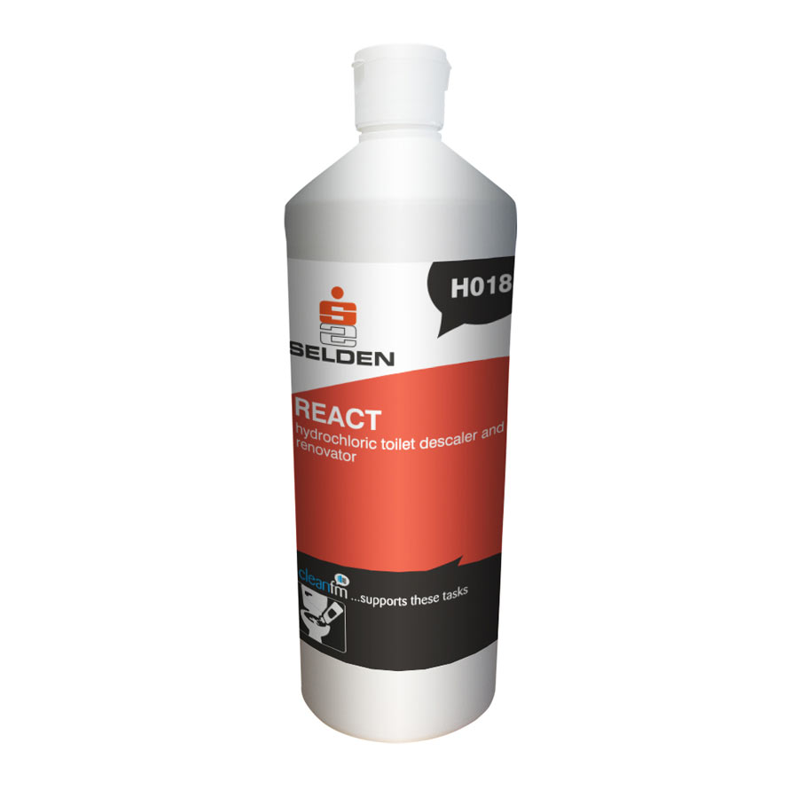 H018 React Hydrochloric Toilet Descaler & Renovator 1L