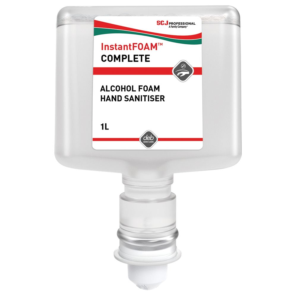 InstantFOAM Complete - Alcohol-Based Foam Hand Sanitiser - Case of 3 - 1L Cartridge for Touch Free Dispenser Only - IFS1LTFEN