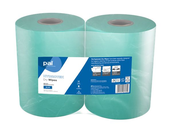 Pal Hydrotek Dry Wipes - Pack of 2 x 400 sheet Roll (L141230NS)