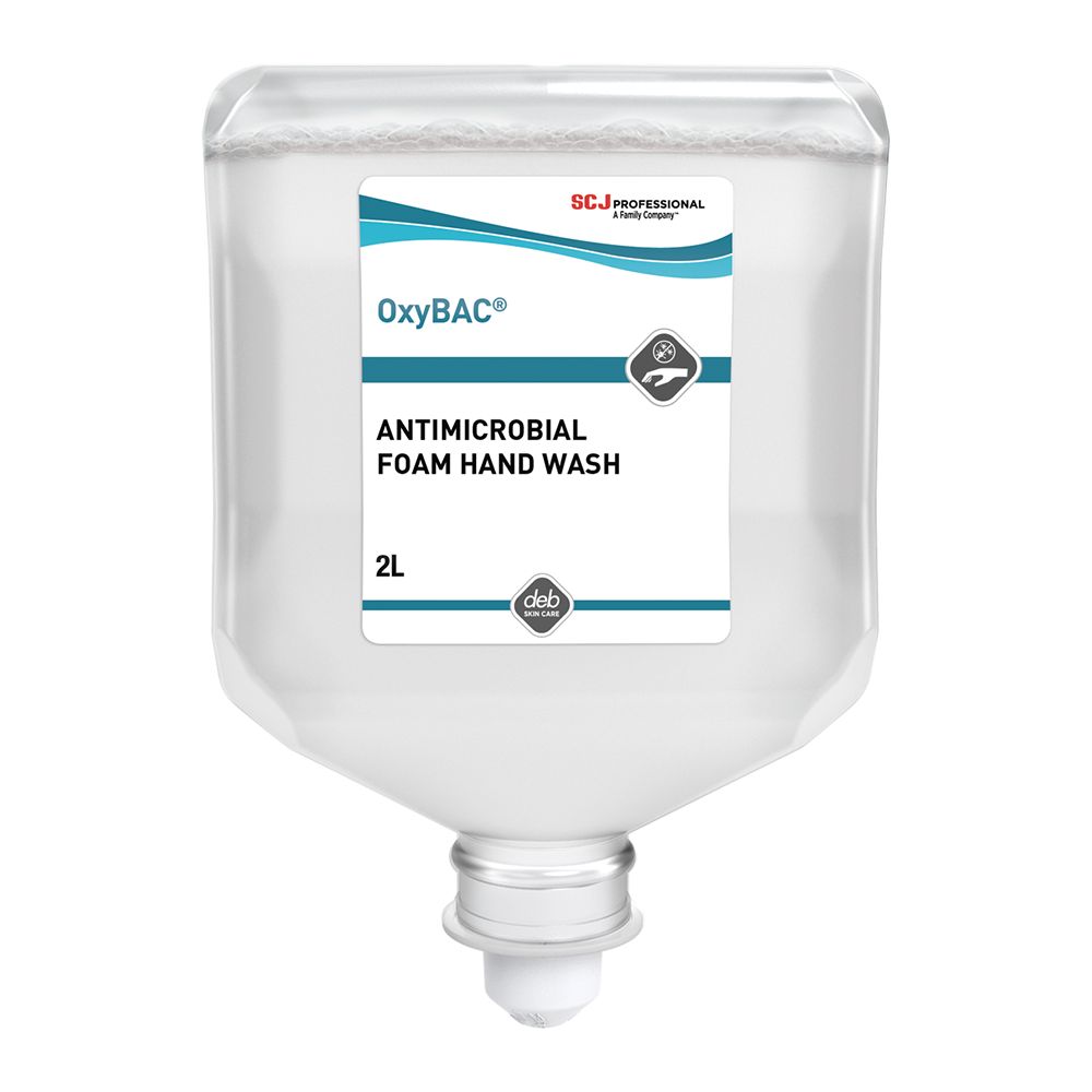 OxyBAC FOAM Wash- Antimicrobial rich-cream foam hand wash, perfume-free and dye-free - 2L Cartridge - Case of 4 - OXY2LT