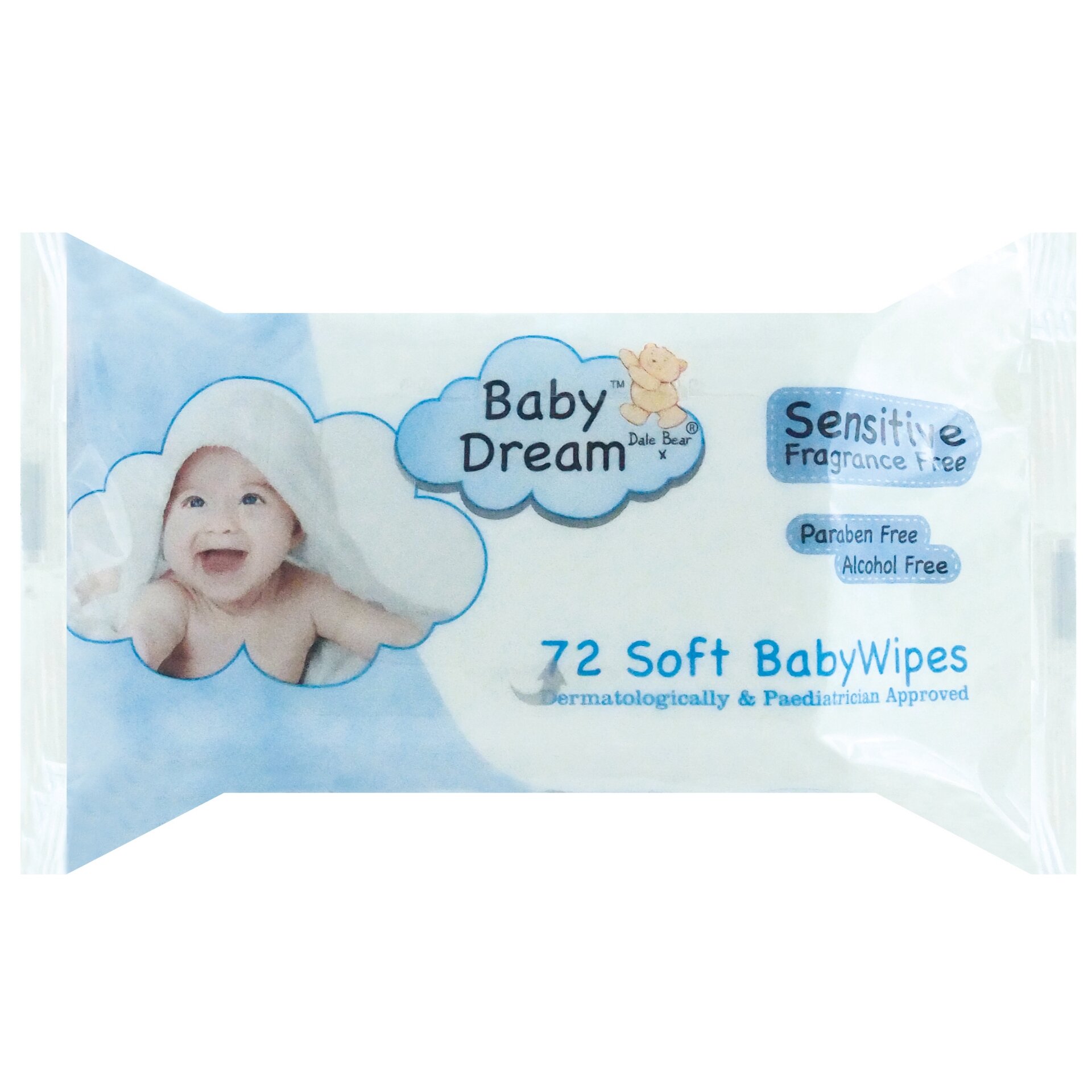 Baby Dreams Soft Baby Wipes Sensitive Fragrance Free 72 Pack - Case of 12