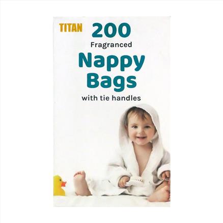 Titan Nappy Bags Scented - With Tie Handles Box of 6x200