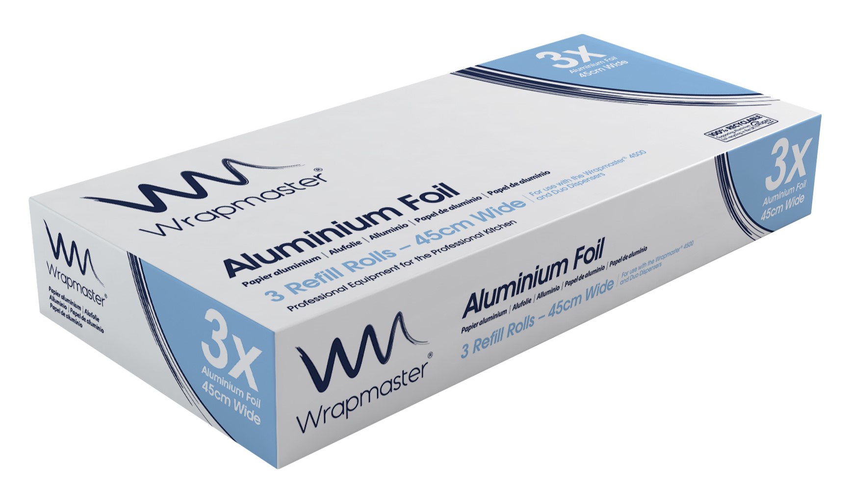 Wrapmaster® 24C55 Aluminium Foil Refill Rolls 45cm x 90m x 3