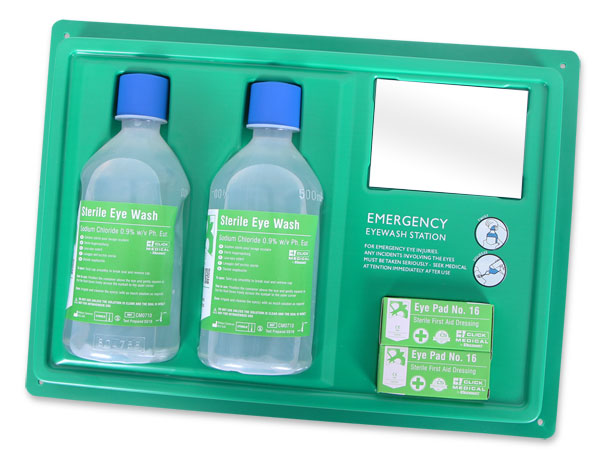 Eyewash Station With 2 x 500ml Saline Bottles